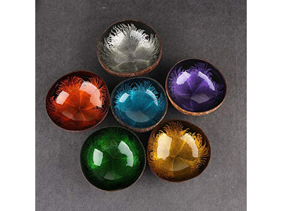 ロゴ入りココナッツボウル ラッカー仕上げ オーストラリアベース インドネシア香りワックス