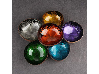 ロゴ入りココナッツボウル ラッカー仕上げ オーストラリアベース インドネシア香りワックス