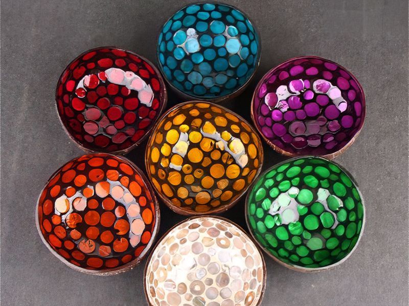 磨かれたココナッツサービング用具