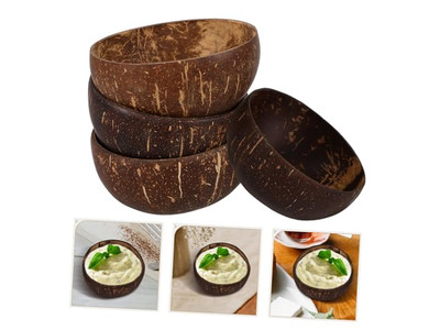 ディナーボウル ココナッツボウル 空のボウル 手作りの工芸品 シェル スプーン 小型 プレーン