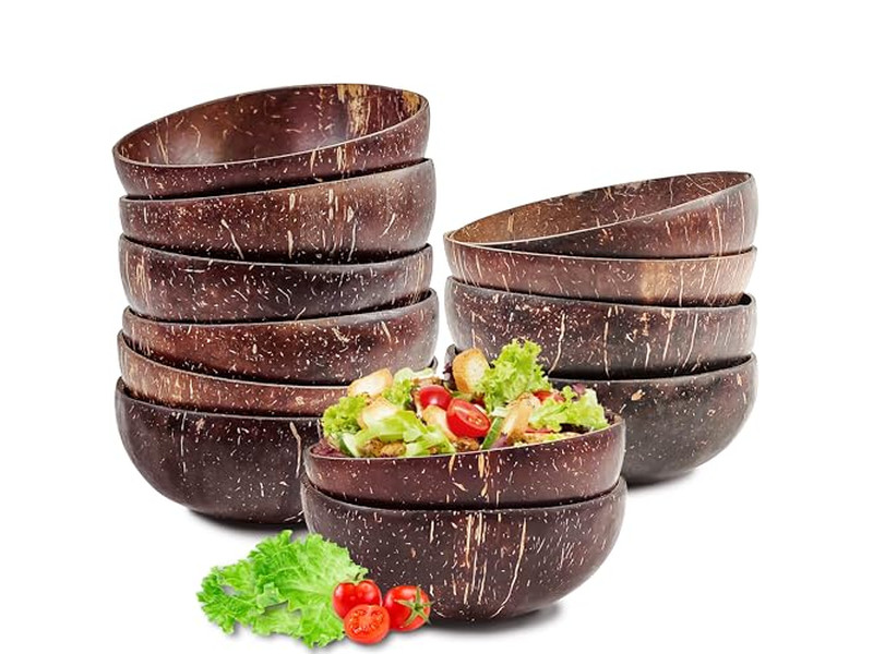 生地ボウル ココナッツシェル ロゴ 手作り 木製 田舎風 木製ツールトレイ