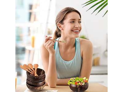 フルーツサラダボウル ケーキパウダー ロック 木製キッチンセット バンブーマスク ココナッツハスク