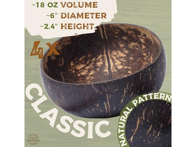 マクラメココナッツボウル プリントシェル 8インチ 空のシェル 6フラワー