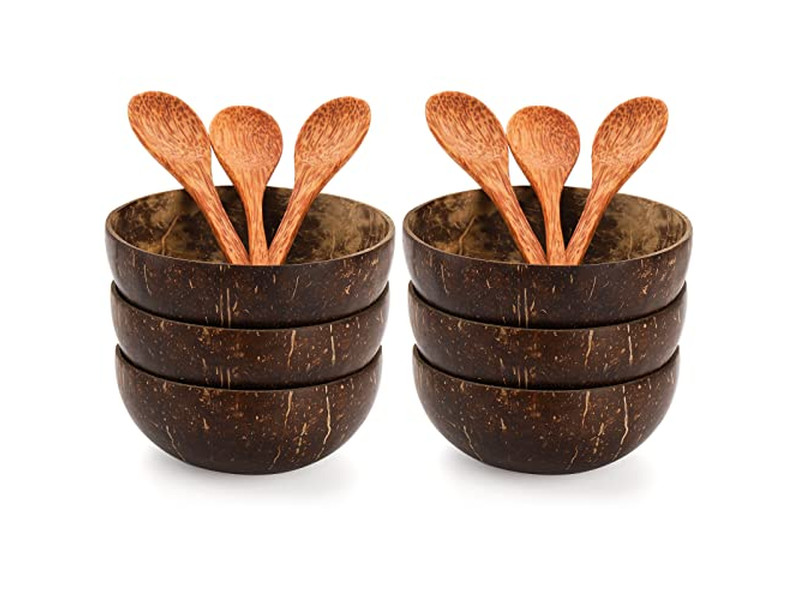 サービングボウル バンブーボウル ココナッツ ココナッツフォーク ココパーム皿 スプーン スタンド プレート