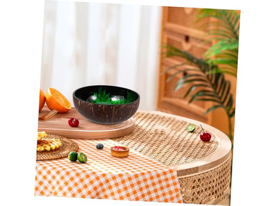 タイの自然なボウル アカシアサラダセット 食品安全ココナッツ色ボウル