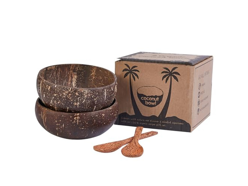 木製フルーツデコセット 籐製ボウル 自然シェル 浅いサラダ