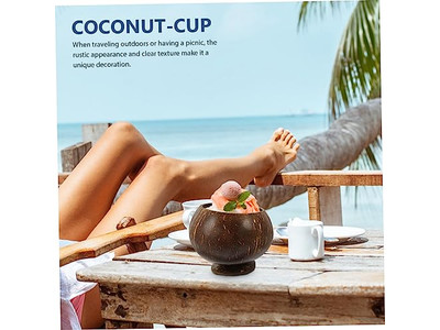 100% ココナッツボウル ココナッツシェルボウル ラフボウル ジャンボ 12Cm スナック ハーフシェル