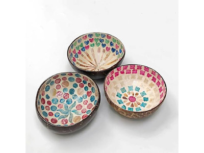 ココナッツボウル パーティーデコ エコフレンドリーセット 36個の揺れない全自然