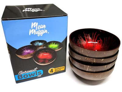 エコフレンドリーボウルセット 手作り木製ボウル ココナッツスープ用 ダイヤモンド型