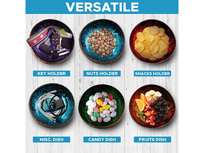 エコフレンドリーボウルセット 手作り木製ボウル ココナッツスープ用 ダイヤモンド型