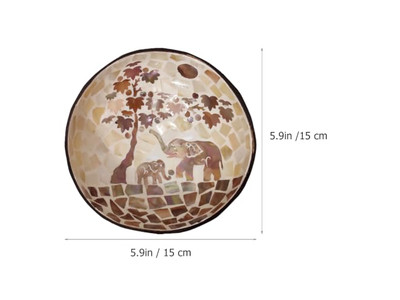 彫刻ココナッツボウル ココナッツシェルハーフ 大きなサービングセット ボウルホルダー ナチュラル