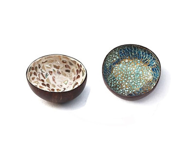 樹脂シェルボウル 木製 カスタム装飾ボウル 石生地 バリの木製