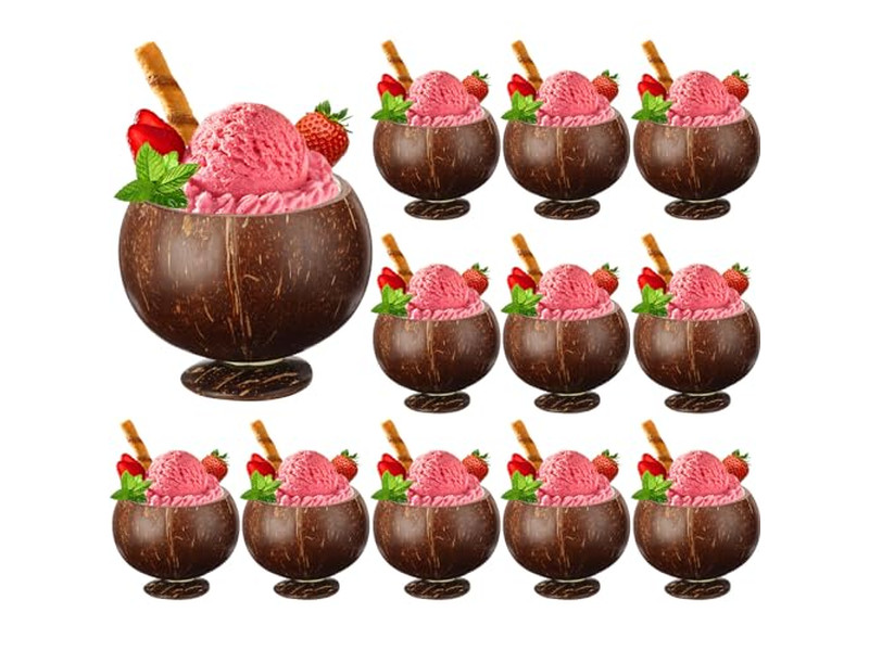 ローストボウルアカシアシェルウォーミングラッカー傾斜ハンギングデザートボウルセット